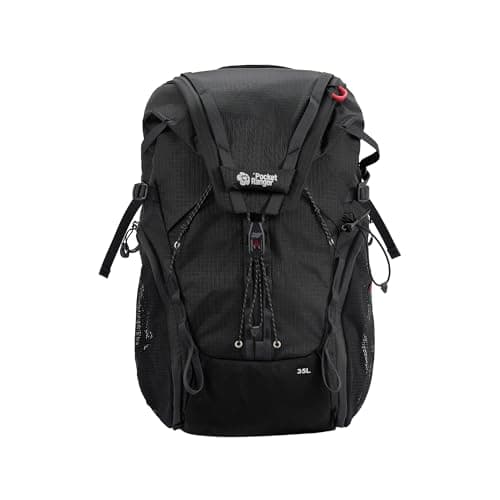 Image of VSGO Pocket Ranger Elite Outdoor Backpack - 25-30L Expandable, Suitable for Climbing and Outdoor Activities, with 24 Attachment Points (Black, 25-30L)