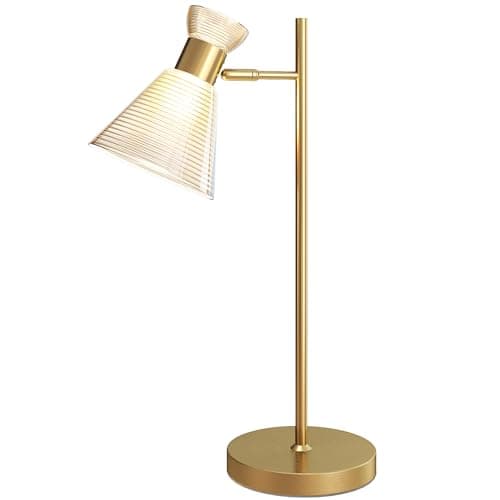 Image of HOMCOM Modern Table Lamp with Adjustable Flower-Shaped Head, Bedside Lamp with E27 Socket for Bedroom, Living Room, Studio, Bulb Excluded, Gold Tone