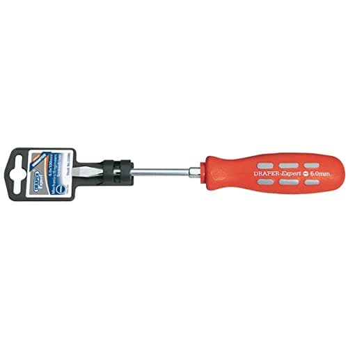 Image of Draper 55486 Expert Plain Slot Flared Tip Mechanics Screwdriver, 6mm x 100mm