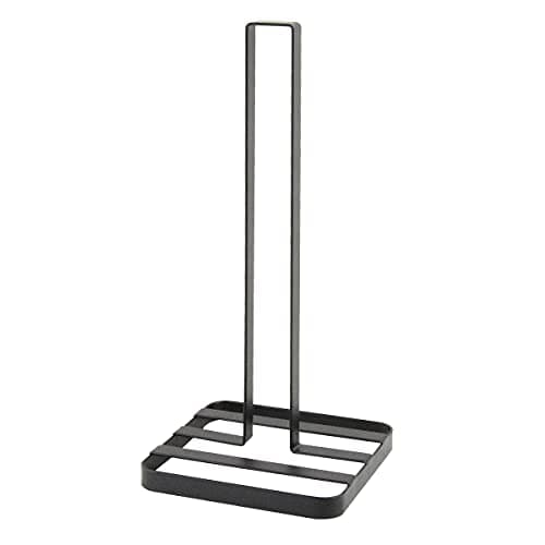 Image of Apollo Industrial Black Flat Iron Metal Kitchen Roll Paper Towel Holder Stand