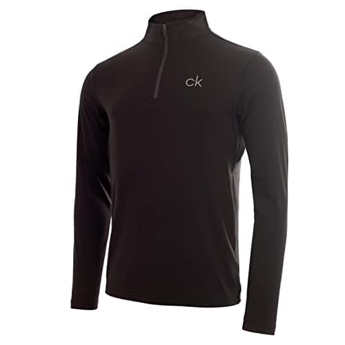Image of Calvin Klein Mens Newport Half Zip Sweater - Black - L