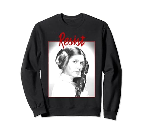Image of Star Wars Princess Leia Resist Black & White Portrait Sweatshirt
