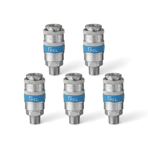 Image of x5 Genuine PCL Air Line Airflow Male Coupling 1/4 BSP Fitting Connector