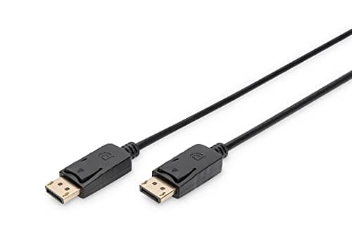 Image of Digitus DisplayPort Cable - Full HD 1080p/60Hz - 3m - with lock - DisplayPort 1.1a - Compatible with PC, monitor, gaming graphics card - Black