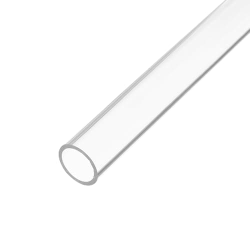 Image of sourcing map Acrylic Pipe Clear Rigid Round Tube 14mm(0.55") ID 18mm(0.7") 10" for Lamps and Lanterns, Water Cooling System