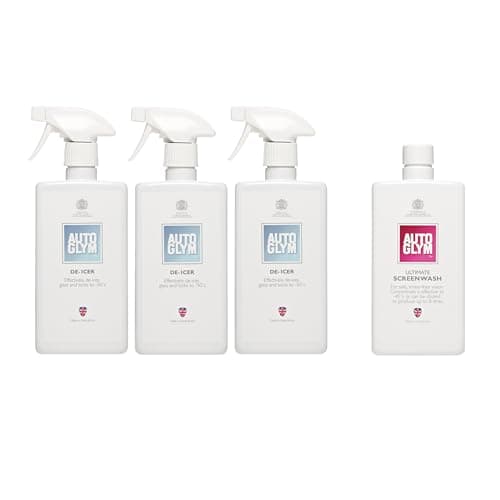 Image of Autoglym Ultimate Screenwash, 500ml, concentrated car screenwash (set of 1) upto 8L, down to -45°C & Autoglym De-Icer, 500ml Fast Acting Car de-Icer Spray (set of 3) to Quickly Clear snow,ice,frost