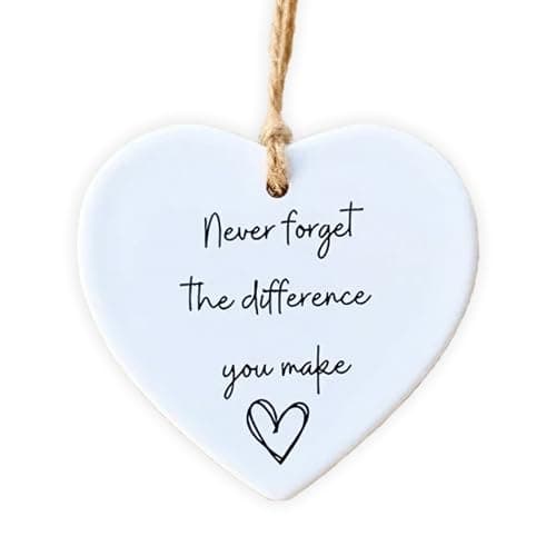 Image of LUVDECO 1Pc Heartful Thank You Gift Acrylic Ornament Never Forget The Difference You Make for Coworker Teacher Nurse Friends Appreciation Retirement Keepsake for Women Men