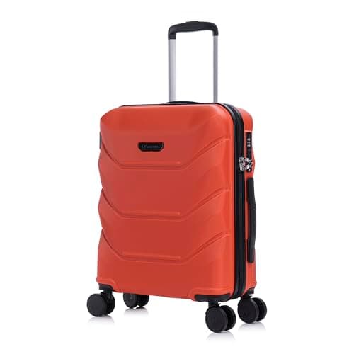 Image of Rocklands® Cabin Suitcase 55x40x20cm Hard Shell TSA Lock, 4 Spinner Wheels, Lightweight Hand Luggage Small Travel Bag, Approved for 100+ Airlines Including Ryanair, EasyJet (Orange, Cabin (20 Inch))