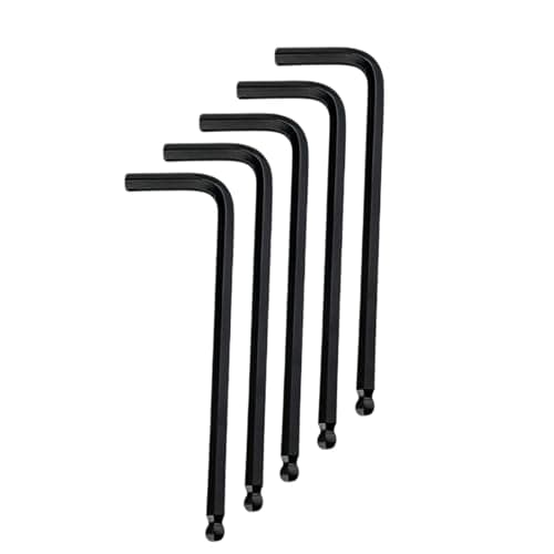 Image of Kesiku 5PC Metric Allen Key Set, 2mm Ball End Small Alan Hex Key L-Shape Hexagon Wrenches Chrome Vanadium Steel Repairing Tool for Home Maintenance DIY