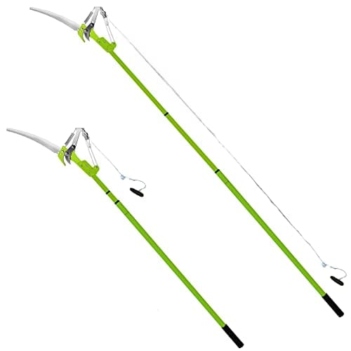 Image of Crystals Garden Telescopic Tree Pruner, Extendable Ratchet Pulley Pole Hand Lopper Scissor, Gardening Heavy Duty Long Reach Tree Loppers Telescopic, Extending Tree Pruning Branch Metal Cutter_30cm Saw