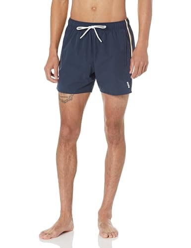 Image of BOSS Men's Solid Swim Trunk with Iconic Side Stripe, Royal Sky Captain Blue, XL