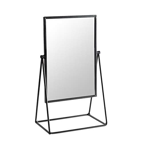 Image of Harbour Housewares Metallic Frame Vanity Mirror - Adjustable Tilt Dressing Table Mirror 22x39cm - Sleek Modern Makeup Mirror for Bedroom, Bathroom or Desk Lightweight Durable Compact Design