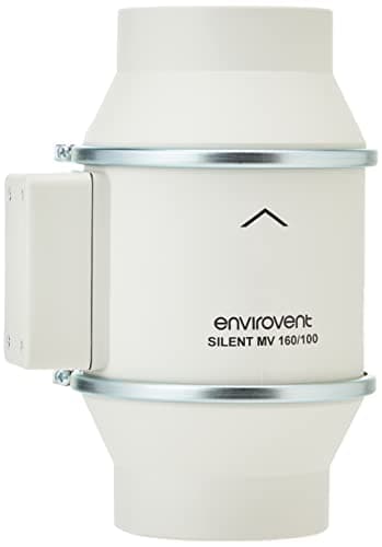 Image of Envirovent SILMV160/100T In-Line "Silent" Extractor Fan Timer Fan For 4inch / 1mm Ducting (3 Wire), Black