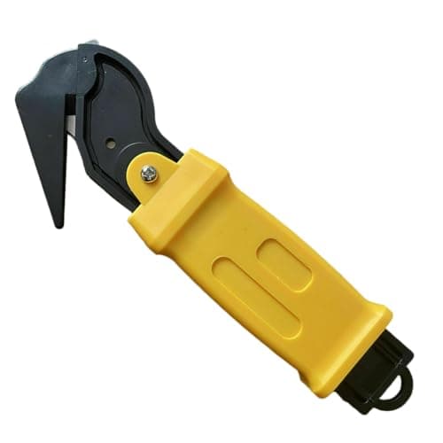 Image of Moving Edge Safety Knife Box Opener Tape Cutter Shrink Wrap Knives Hook Knife Film/Tape/Strapping Cutter (10, Yellow)