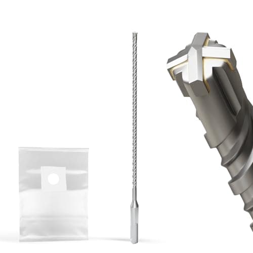 Image of XZH SDS Plus Masonry Drill Bits 6mm x 260mm, Professional Tungsten Carbide Cross Tip, Long SDS Hammer Drill Bits for Wall, Stone, Concrete, Brick