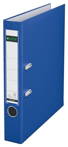 Image of Leitz 10155068 50mm A4 Spine 180 Degree Plastic Lever Arch File - Blue
