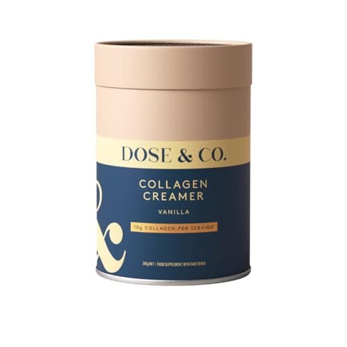 Image of Dose & Co Vanilla Collagen Creamer – 340g | Bovine Hydrolysed Collagen Peptides (Peptiplus®) for Skin, Hair & Nails | 13g Protein per Serving | Smooth Coffee Creamer | Halal, Gluten-Free, Non-GMO