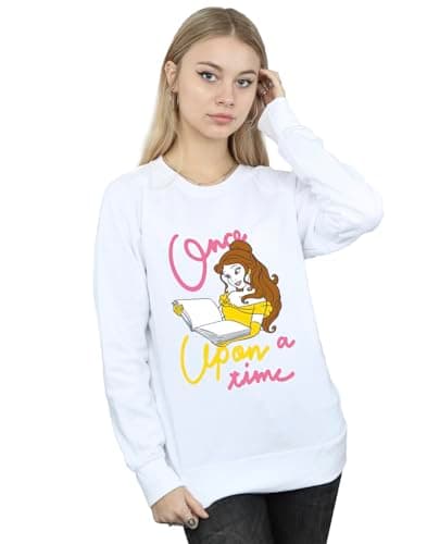 Image of Disney Women's Beauty and The Beast Belle Once Upon A Time Sweatshirt White XXXXX-Large