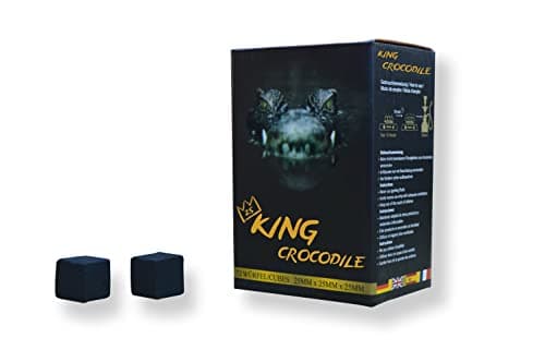Image of King Crocodile Coconut Charcoal with Long Burning Time, 25 x 25 mm, Sustainable Natural Charcoal, Low Ash, Low Smoke, Barbecue Charcoal, Charcoal Cube in Premium Quality (Consumer, 3 kg)
