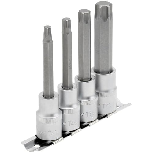 Image of Draper 4 Piece 1/2" Drive Torx Socket Bit Set 100mm
