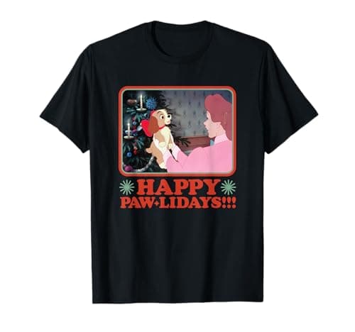Image of Disney Lady and The Tramp Puppy Happy Paw Lidays T-Shirt