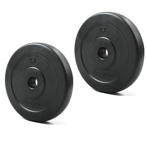 Image of KK Vinyl Weight Plate Set. 1 Inch Vinyl Weight Disc Pair. 2 x 2.5kg, 5kg or 10kg Barbell Weight Plates. Dumbbell Plates for Home or Gym Training or Weightlifting. (2 x 1.25kg = 2.5kg)