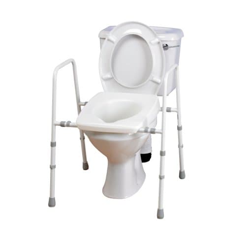 Image of Homecraft Width Adjustable Stirling Toilet Frame (Eligible for VAT Relief in the UK) Height Adjustable Support in the Bathroom, Help Elderly & Disabled Sit & Stand Independently, Prevent Slips & Falls