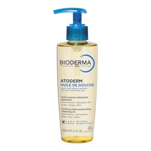 Image of Bioderma Atoderm Shower Oil - Nourishing & Cleansing Body Wash, Hydrate, Soothe & Protect Dry & Sensitive Skin - with Glycerin & Niacinamides, 200ML