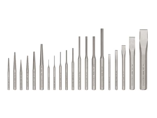 Image of TEKTON Punch and Chisel Set, 20-Piece (Center, Solid, Pin, Chisel) | PNC99001
