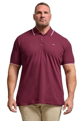 Image of BadRhino Big & Tall Windsor Wine Tipped Polo Shirt - Men's - Plus Size Curve