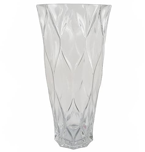 Image of Designer Glass Vases, 35cm Ridged Clear