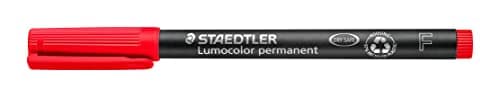 Image of STAEDTLER 318-2 Lumocolor Permanent Pen, Fine Line Width, 0.6mm - Red (Box of 10)