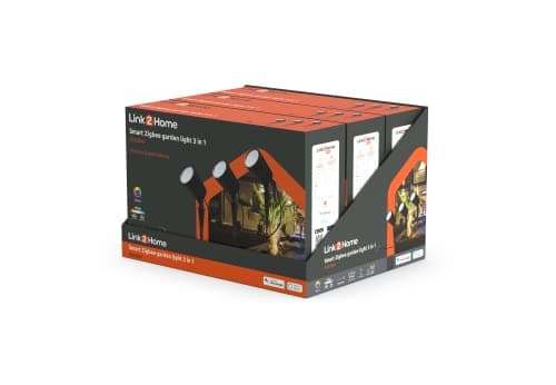 Image of Link2Home Zigbee Smart Garden Light, Round Outdoor Smart Spotlights with RGB Multicolour and Alexa, Siri, and Google Voice Control (3-Pack)
