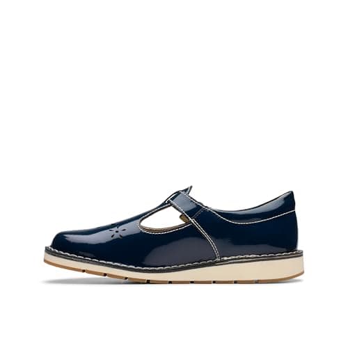 Image of Clarks Girls Joyful Skip K. Ballet Flat, Navy Patent, 10.5 UK