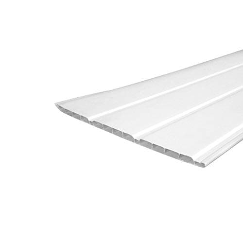 Image of 5m Length x 300mm White Plastic Soffit Board - uPVC Hollow Soffit Cladding - Roof / Ceiling & Wall Cladding