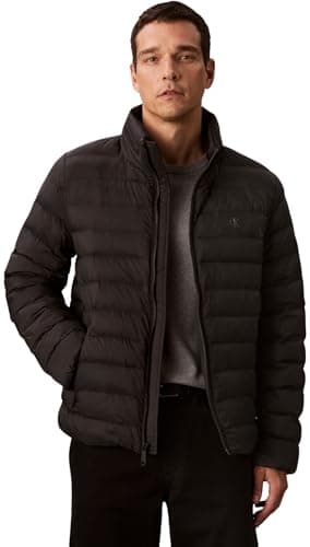 Image of Calvin Klein Men's Nylon Hooded Puffer Jacket, Black (Black), M