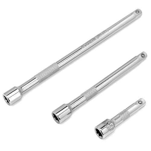 Image of QWORK® 3 Piece 1/4 Inch Drive Extension Bar Set,CR-V Steel,Extensions Socket, 2", 4", and 6"