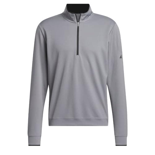 Image of adidas mens Lightweight Half-zip Top, Grey Three, Medium