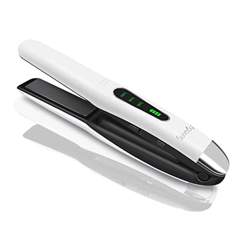 Image of SUNMAY 2-in-1 Cordless Hair Straightener and Curler, Cordless Travel Flat Iron, Rechargeable Titanium Mini Portable Curling Iron with 5000mA Battery, Anti-Scald 3-Level Adjust Temp, Travel Size