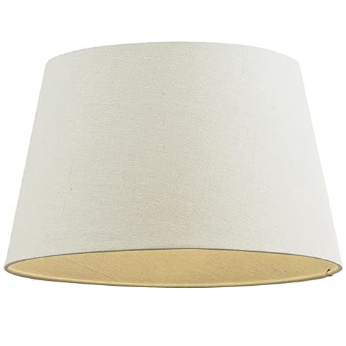 Image of Betta Lighting Table & Floor Lampshade - 10-Inch Empire Drum Light Shade in Ivory Linen Mix Fabric - Compatible with 60W E27 or B22 GLS (Bulb Not Supplied)