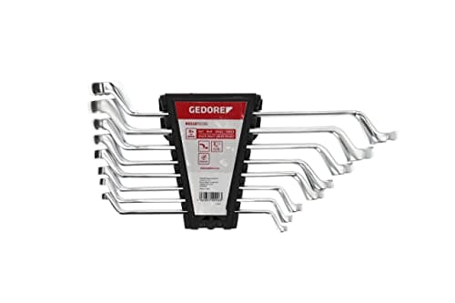 Image of GEDORE red 8-pc. Double-ended ring spanner set, AF 6-22 mm, Offset, 5° angled, Slender, Spanner, R01105008