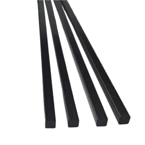 Image of 4pcs Solid Square Carbon Fiber Rod, 500mm Long Reinforcement Rod, 2×2mm 3×3mm 4×4mm 5×5mm Black Square Carbon Fiber Bar(4x4x500mm)