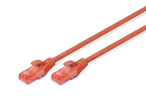 Image of DIGITUS LAN Cable Cat 6 - 2m - CCA Network Cable with RJ45 - U/UTP Unshielded - 1 Gbps - Compatible with Cat6 and Cat6A - Red