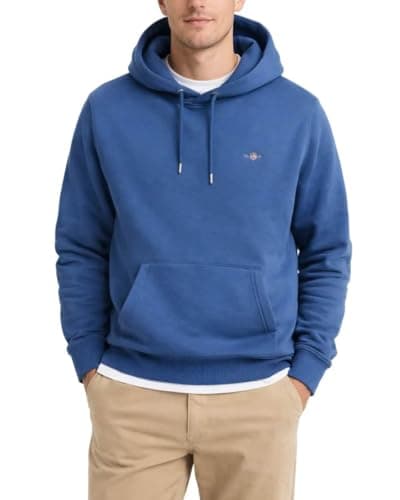 Image of GANT REG Shield Hoodie, Blue (vintage blue), M