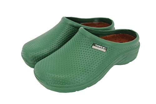 Image of Town & Country TFW6580 Womens Super Soft Cloggies Lightweight with Cushioned Insole (4 UK, Green Dots)