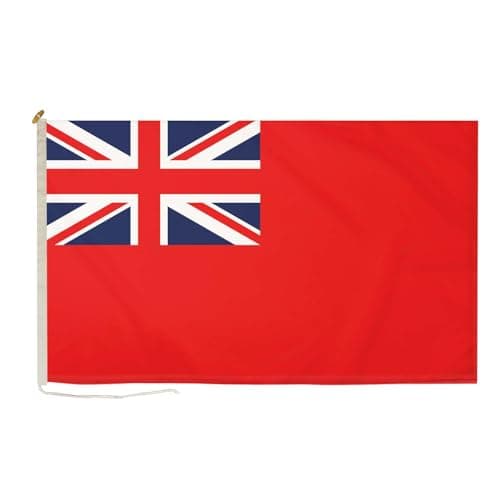 Image of Duraflag Civil Ensign/Red Ensign 0.5 Yard (45cm x 22cm) Premium Quality Flag with Rope & Toggle, 150gsm Knitted Polyester Boat Flags