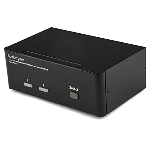 Image of StarTech.com Dual Monitor DisplayPort KVM Switch - 2 Port - USB 2.0 Hub - Audio and Microphone - DP KVM Switch (SV231DPDDUA)