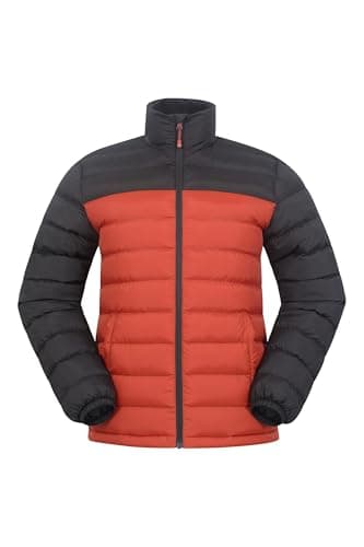 Image of Mountain Warehouse Vista Mens Padded Jacket - Water-resistant, Warm & Iso therm Puffer Coat with Padded Insulation, Everyday Use - Spring Summer, Walking, Outdoors Burnt Orange M