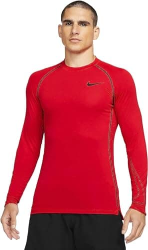 Image of Nike Pro Dri-FIT Men's Tight Fit Long-Sleeve Training Top, Red, XXL