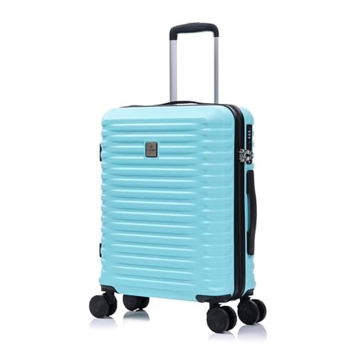Image of Rocklands Cabin Suitcase 55x40x20cm Hard Shell Lightweight 4 Dual Spinner Wheels Trolley Luggage Carry On Bag Ryanair, Easyjet Approved, TSA Lock (Blue, Small 20")